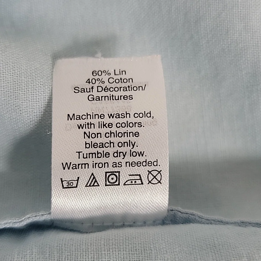 J. Crew Women's Light Blue W/ Ruffle Accent Long Sleeve Tunic,  S - Picture 8 of 8